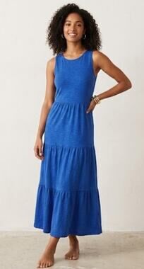 Eileen Fisher Tank Dress Womens Small BLVLT Hemp/Organic Cotton Twist Wide Strap